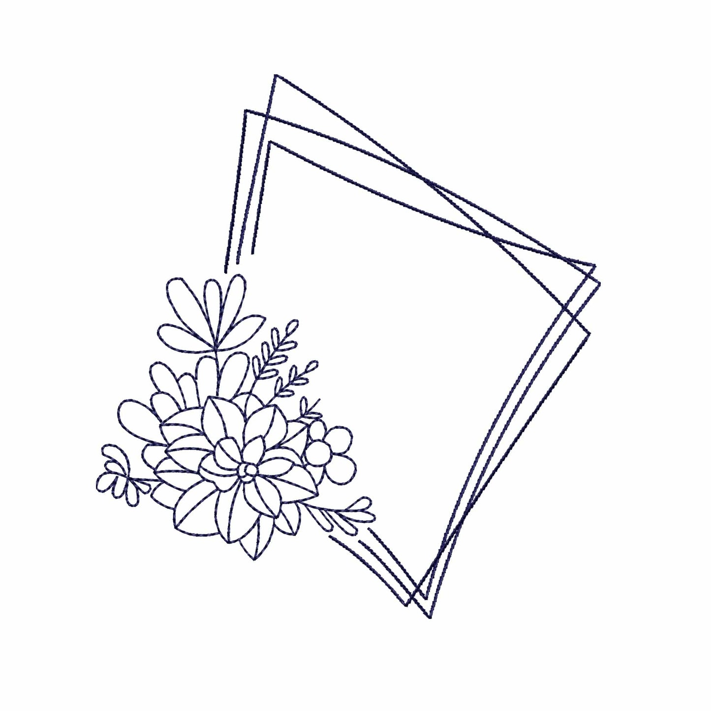 Floral frame - Embroidery design