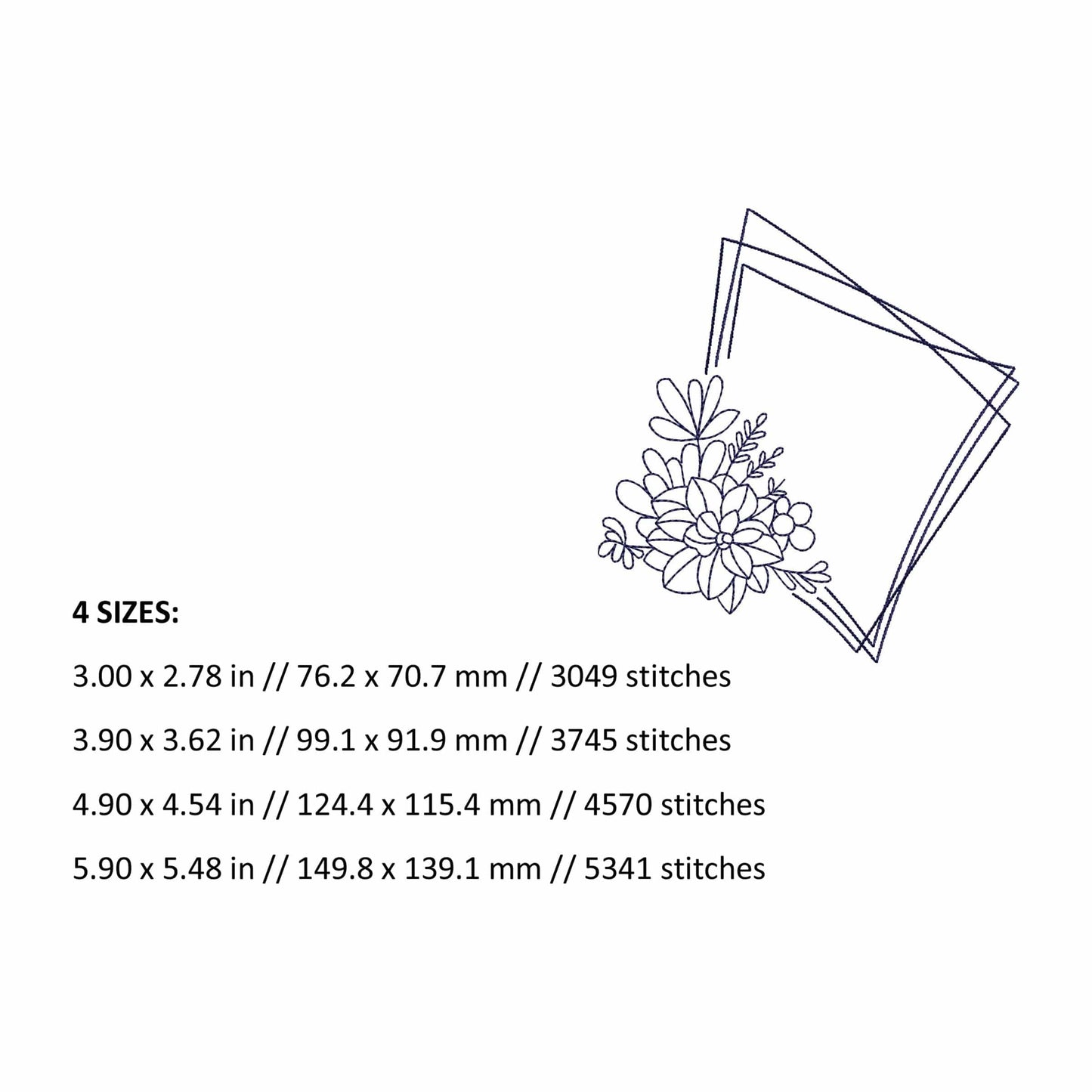 Floral frame - Embroidery design