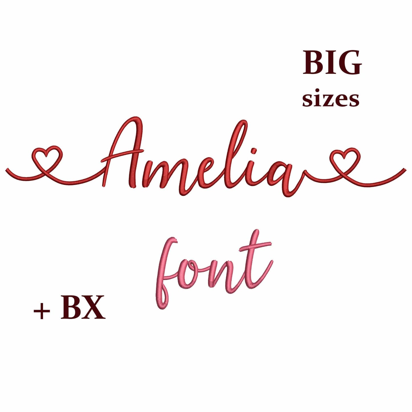 Amelia Large - Embroidery font