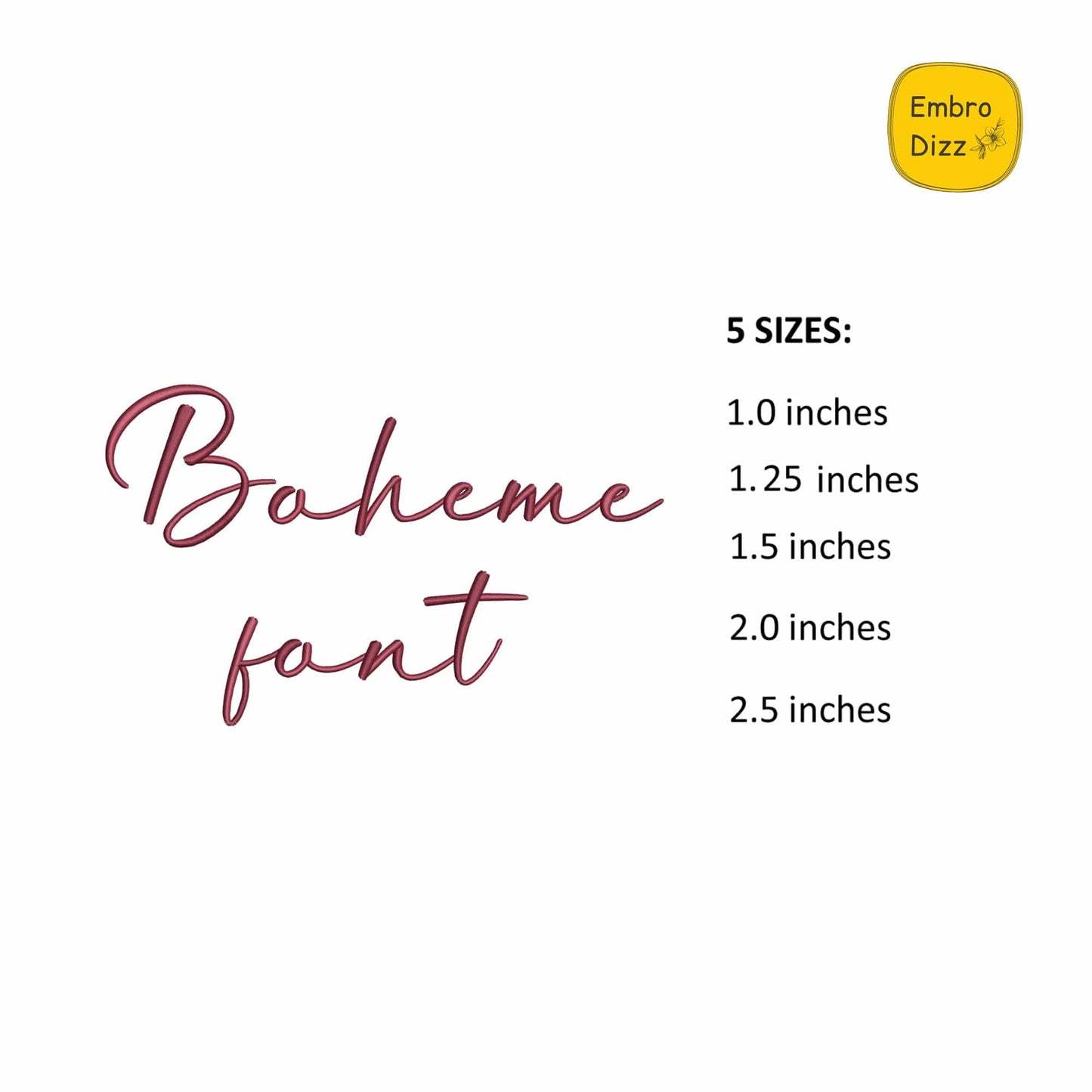 Boheme - Embroidery font