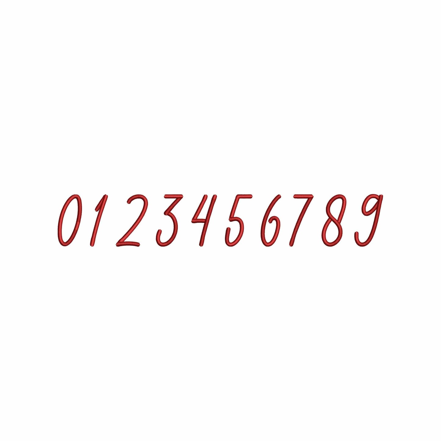 script embroidery font numbers