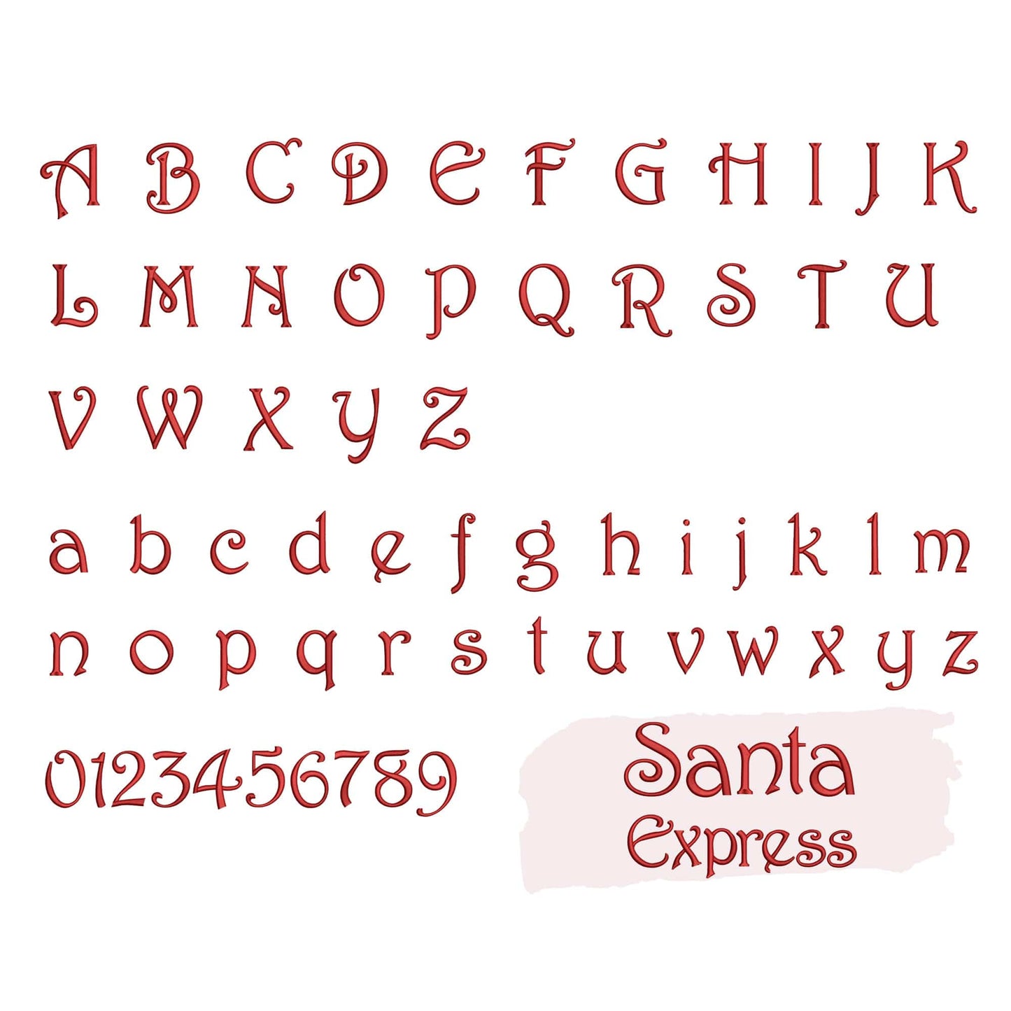 10 Christmas embroidery fonts bundle