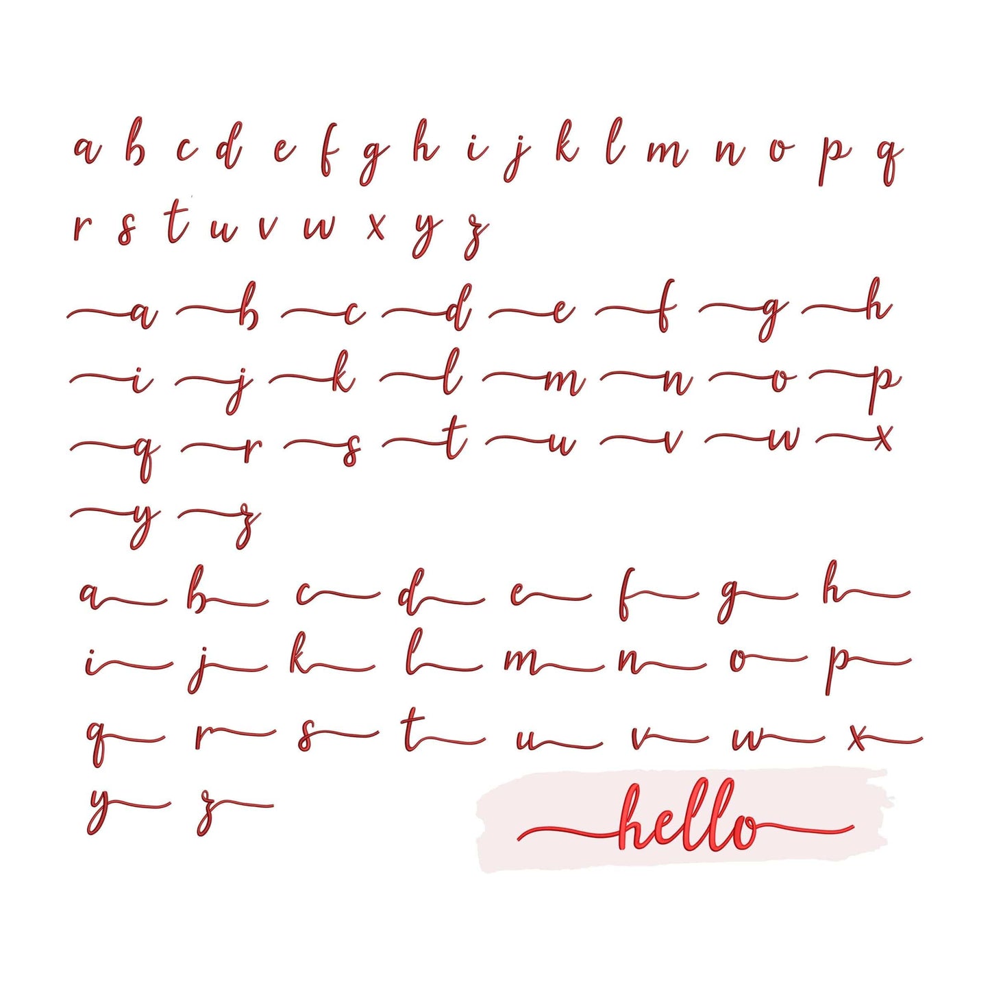 Hello with tails - Embroidery font