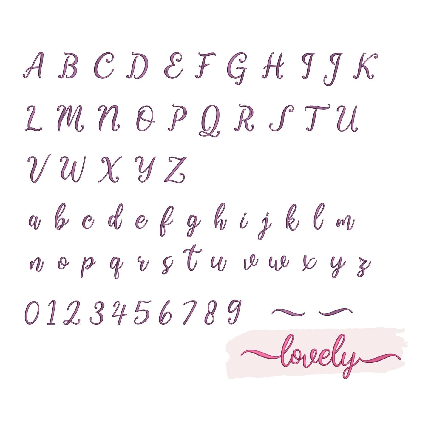 Lovely with tails - Embroidery font