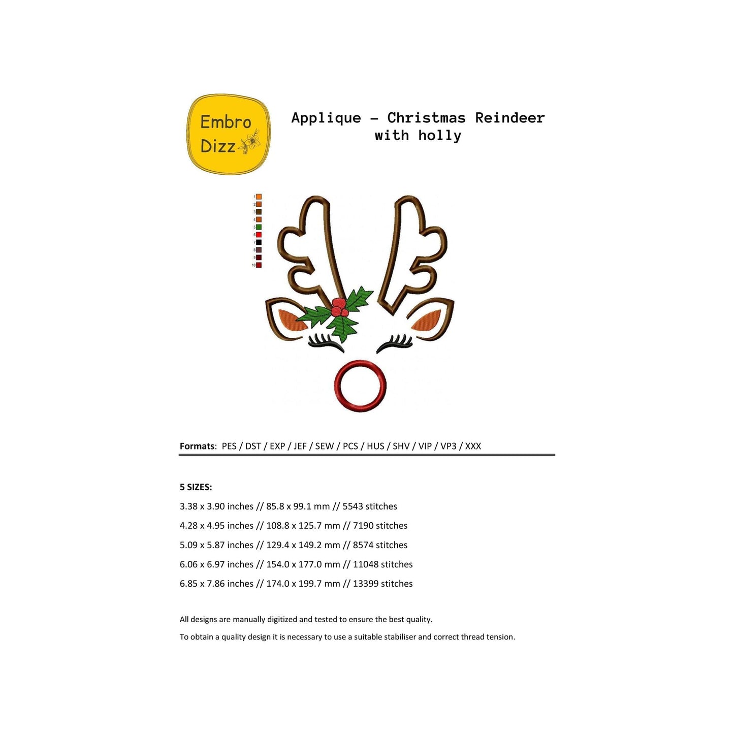 Reindeer - Applique design