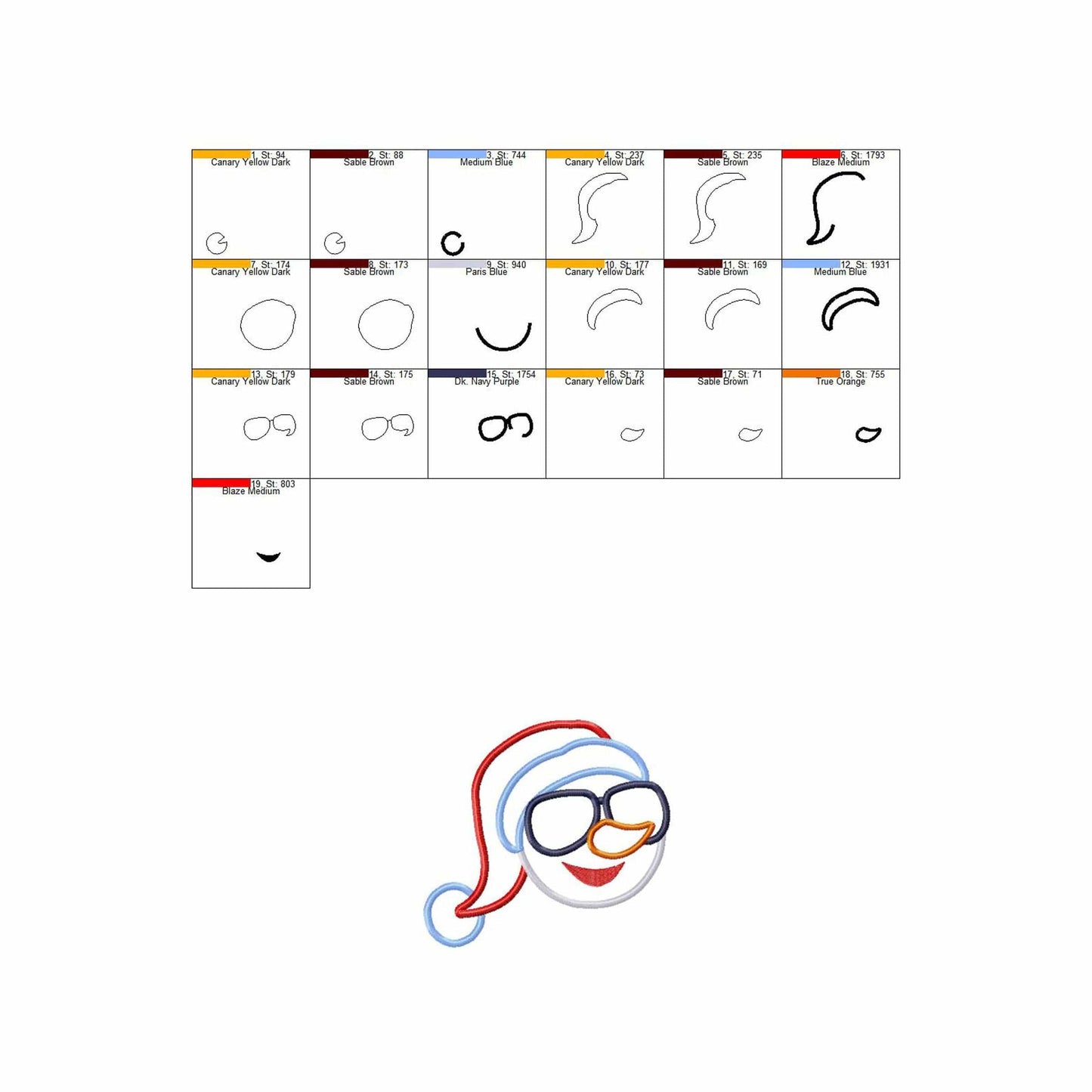 Snowman - Applique embroidery design