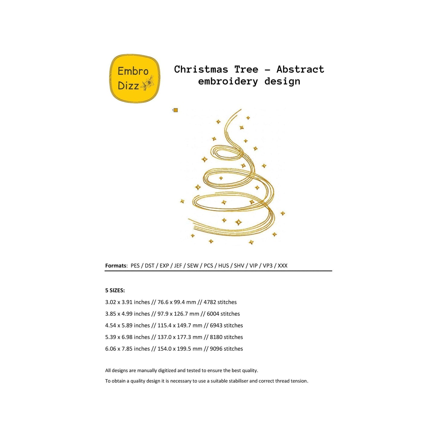Abstract tree - Embroidery design