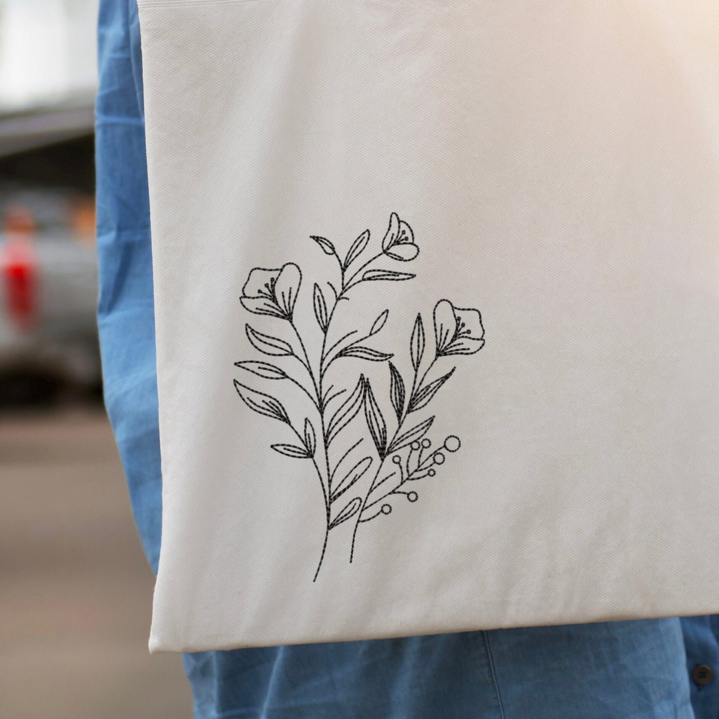 Floral line art - Embroidery design