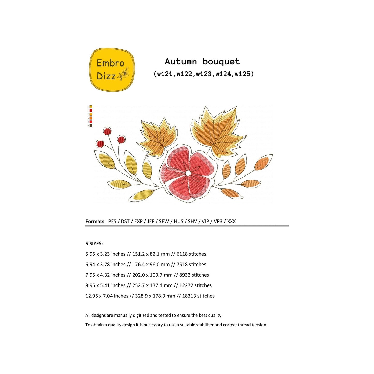 Autumn leaves - Embroidery design