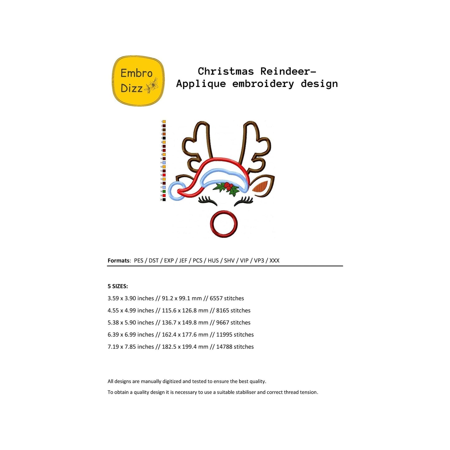 Reindeer - Applique design
