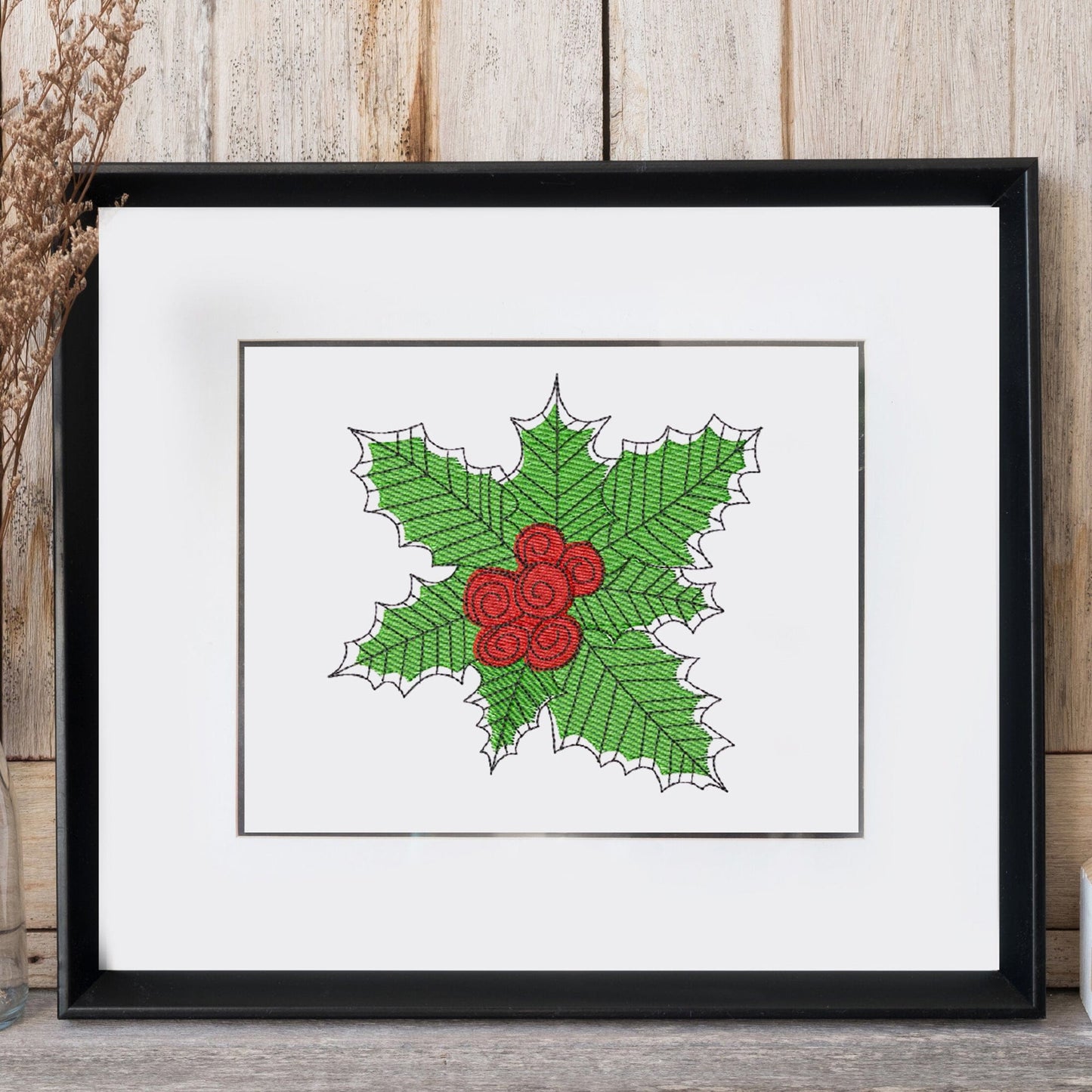 Holly - Christmas embroidery design