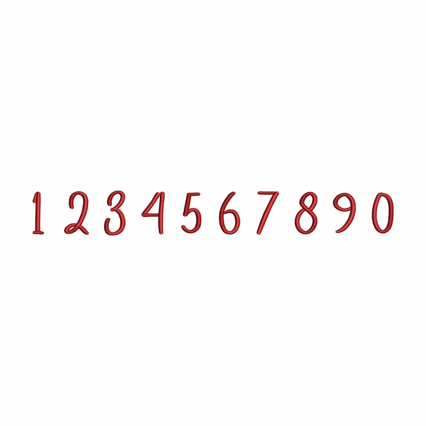 script embroidery font numbers
