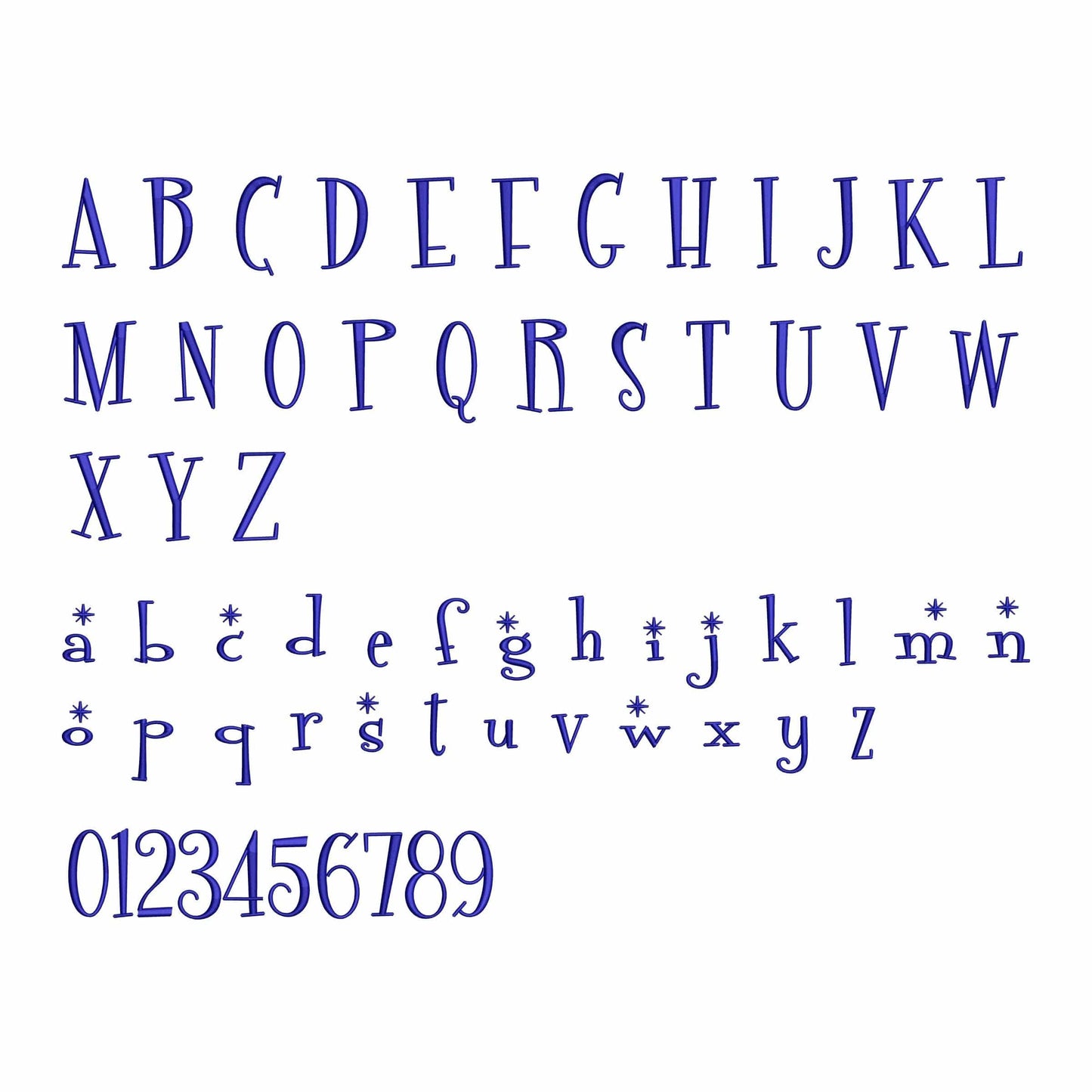 Starlight - Embroidery font