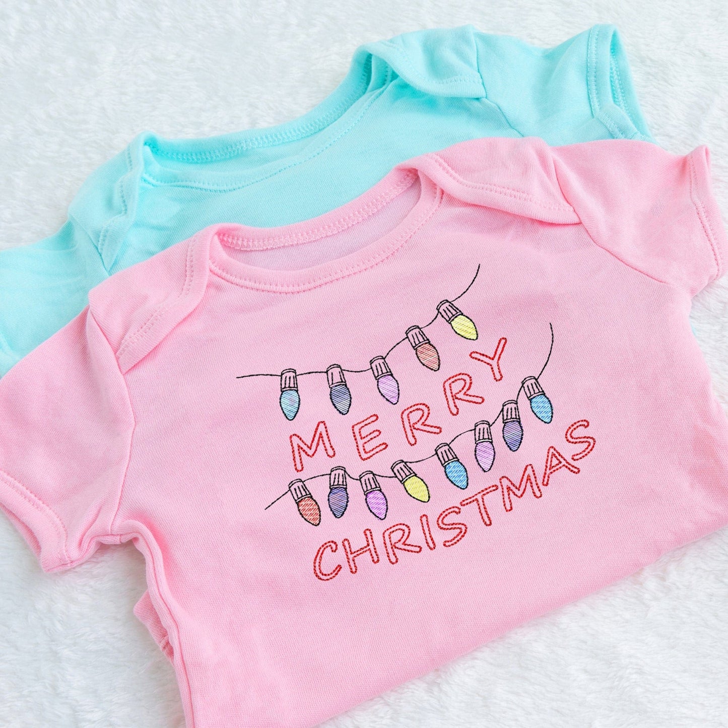 Merry Christmas lights - Embroidery design