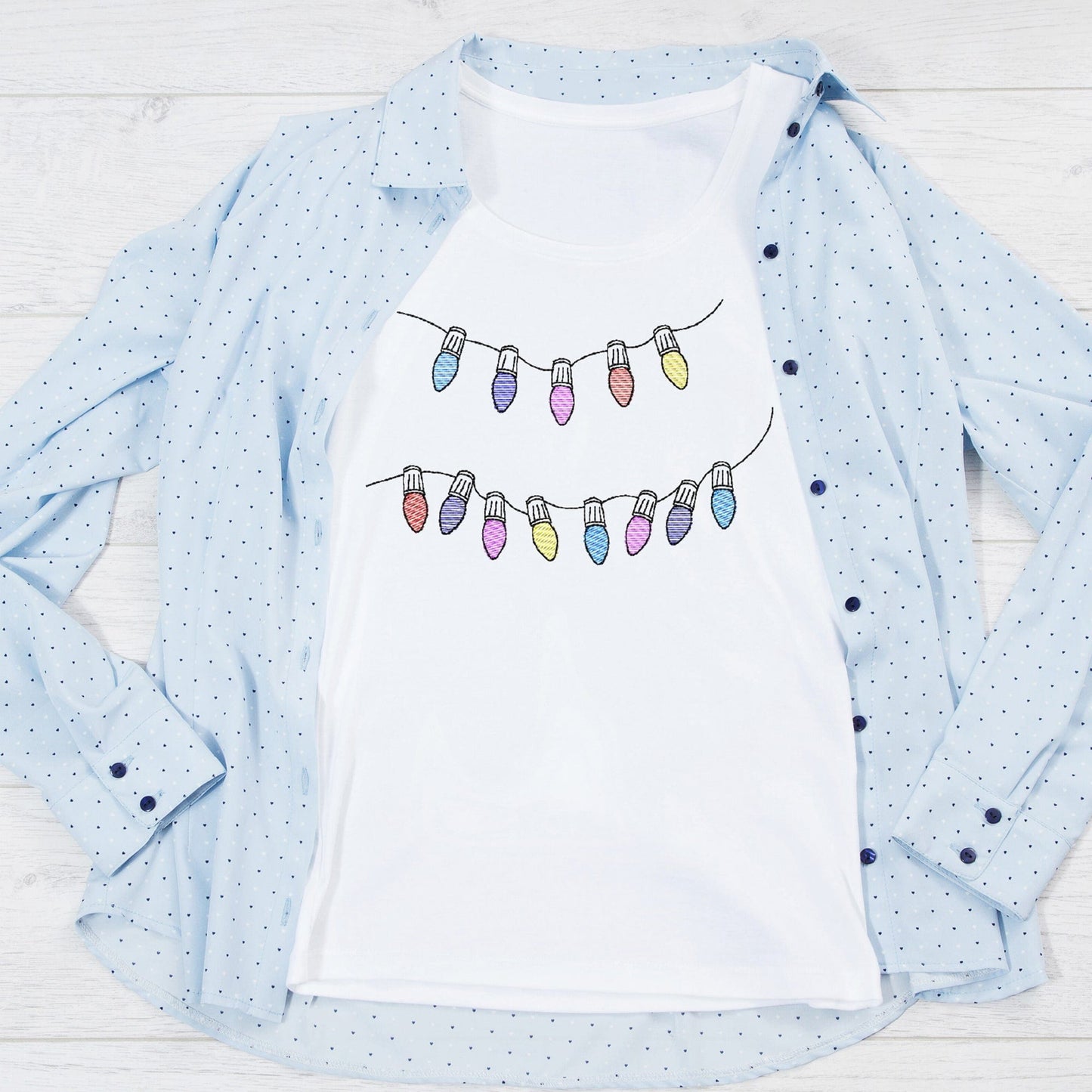Christmas lights - Embroidery design