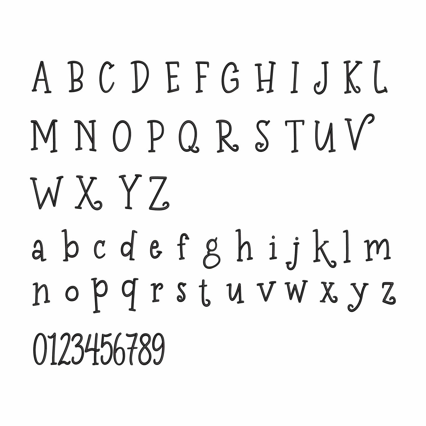 Jingle Bells - Serif embroidery font