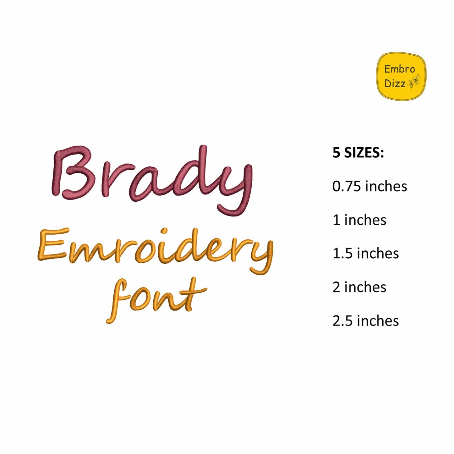 Brady - Embroidery font
