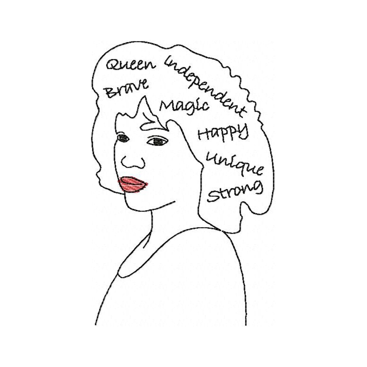 Afro woman - Embroidery design