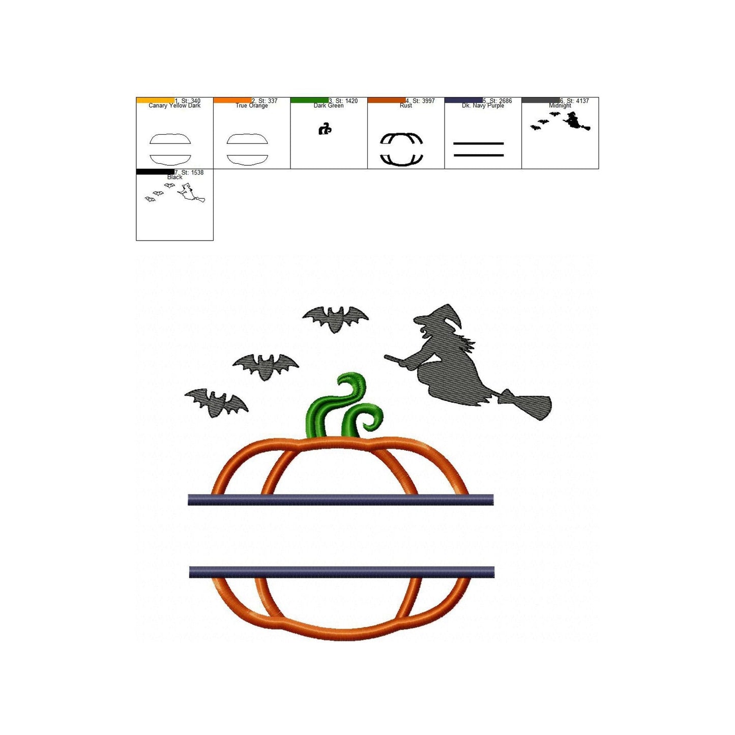 Pumpkin Monogram - Applique embroidery design