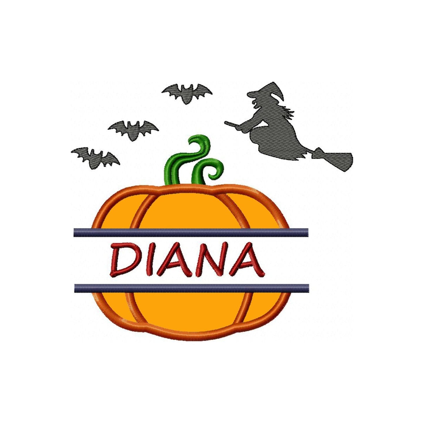 Pumpkin Monogram - Applique embroidery design