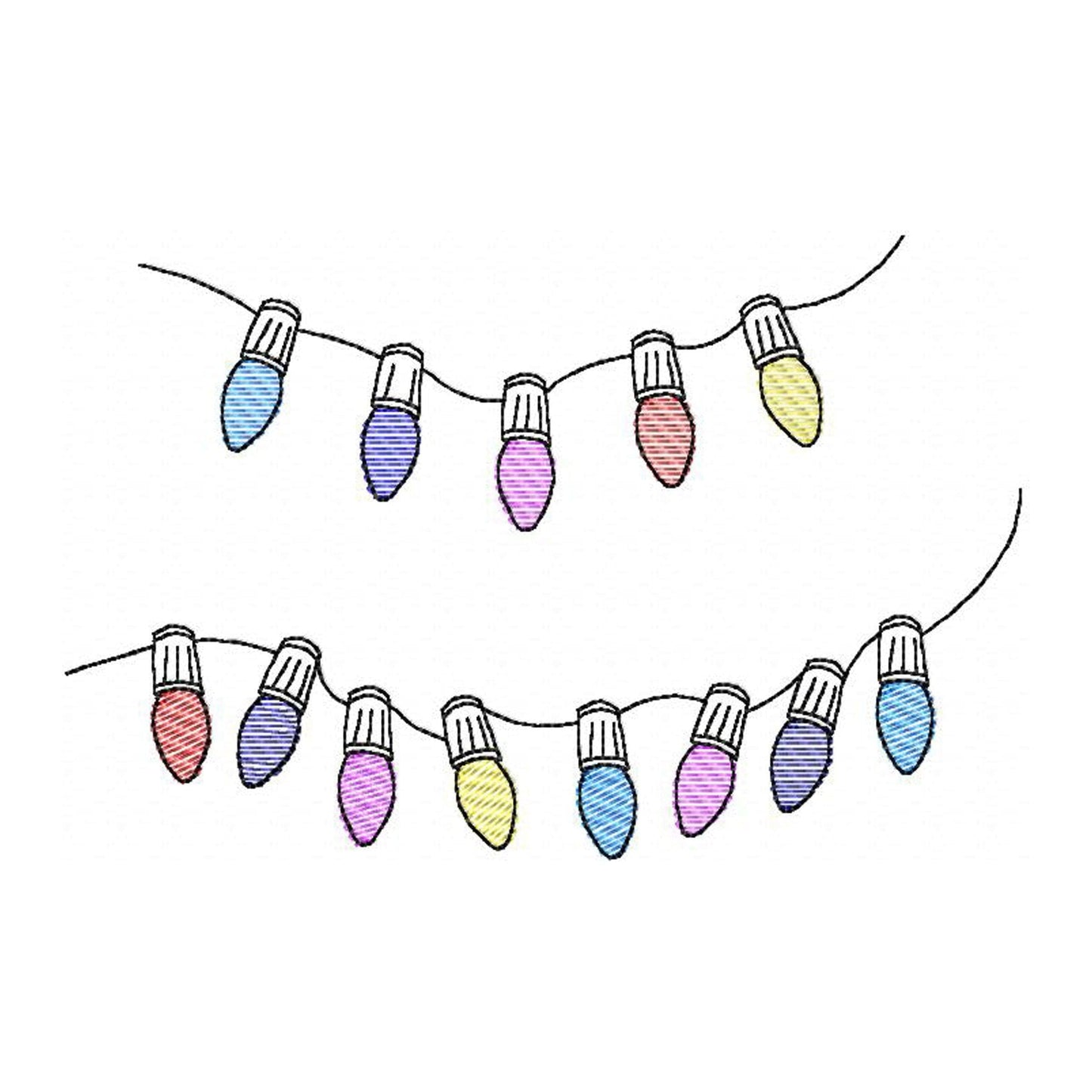 Christmas lights - Embroidery design