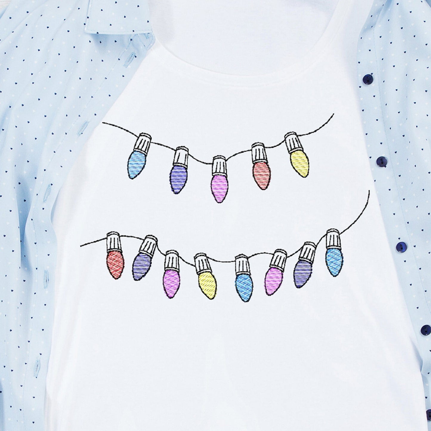 Christmas lights - Embroidery design