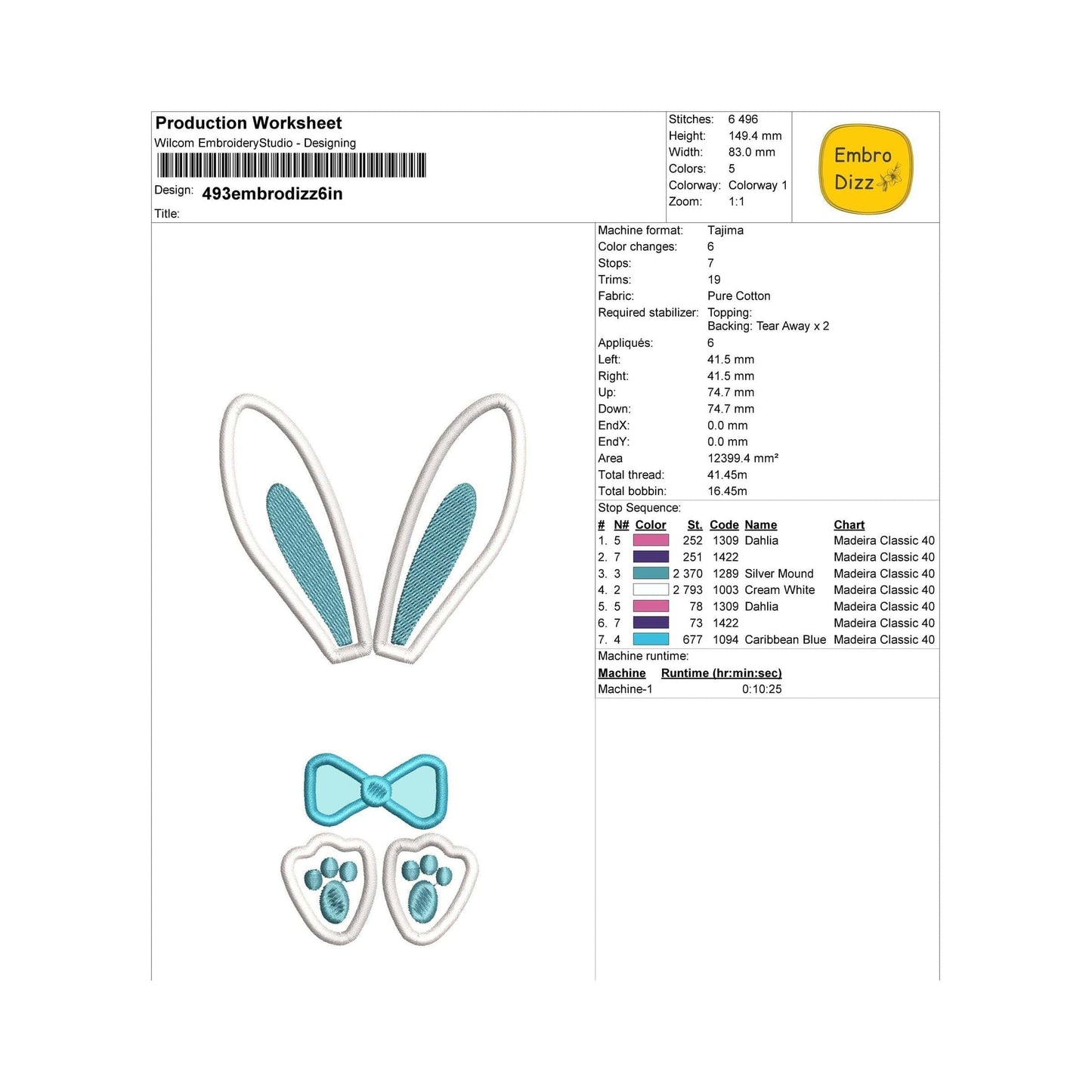 Bunny - Applique embroidery design