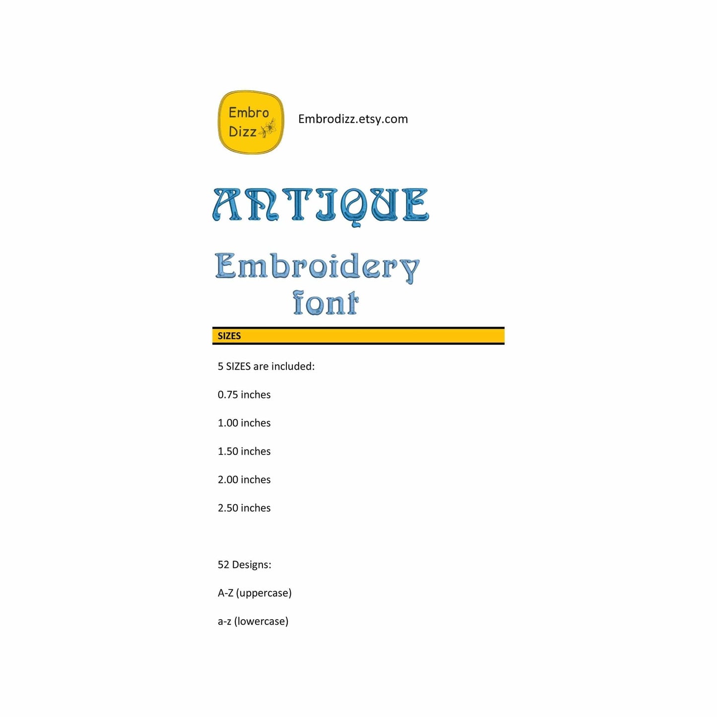 Antique - Embroidery font