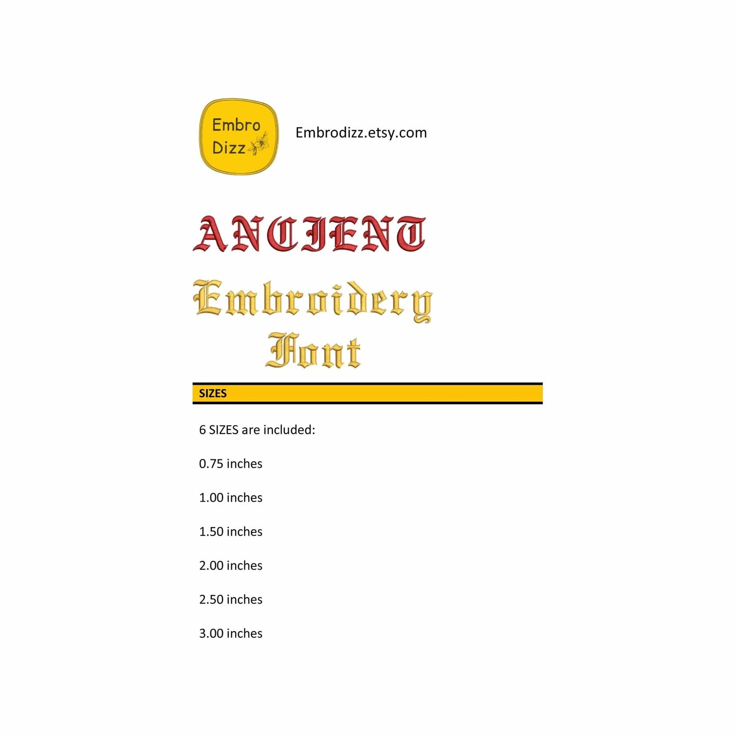 Ancient - Embroidery font