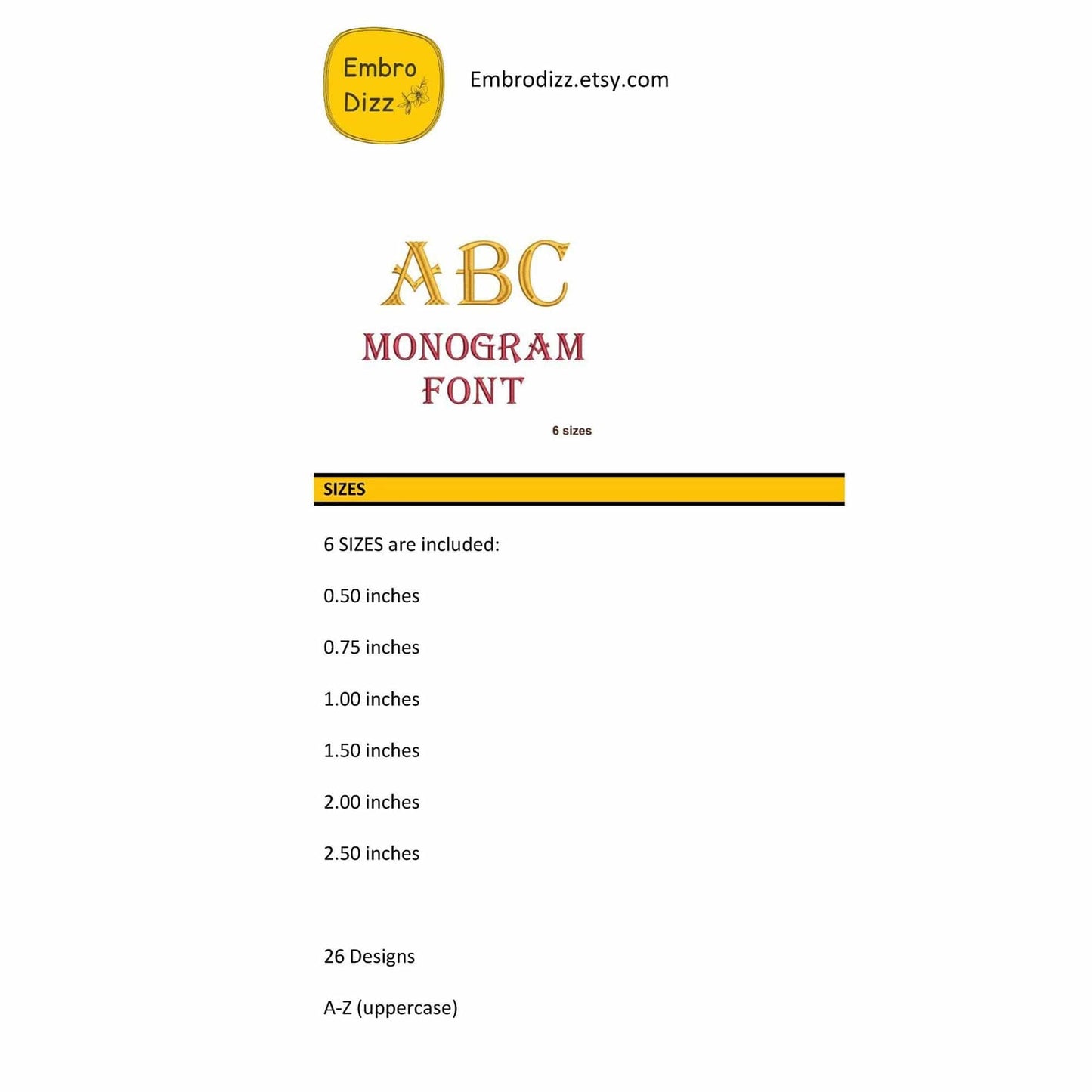 ABC - Monogram Embroidery font