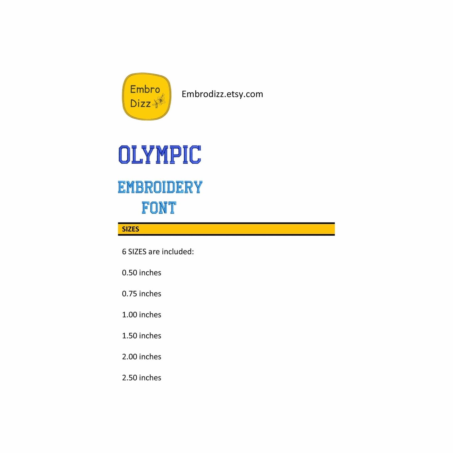 Olympic - Block Mini Embroidery font