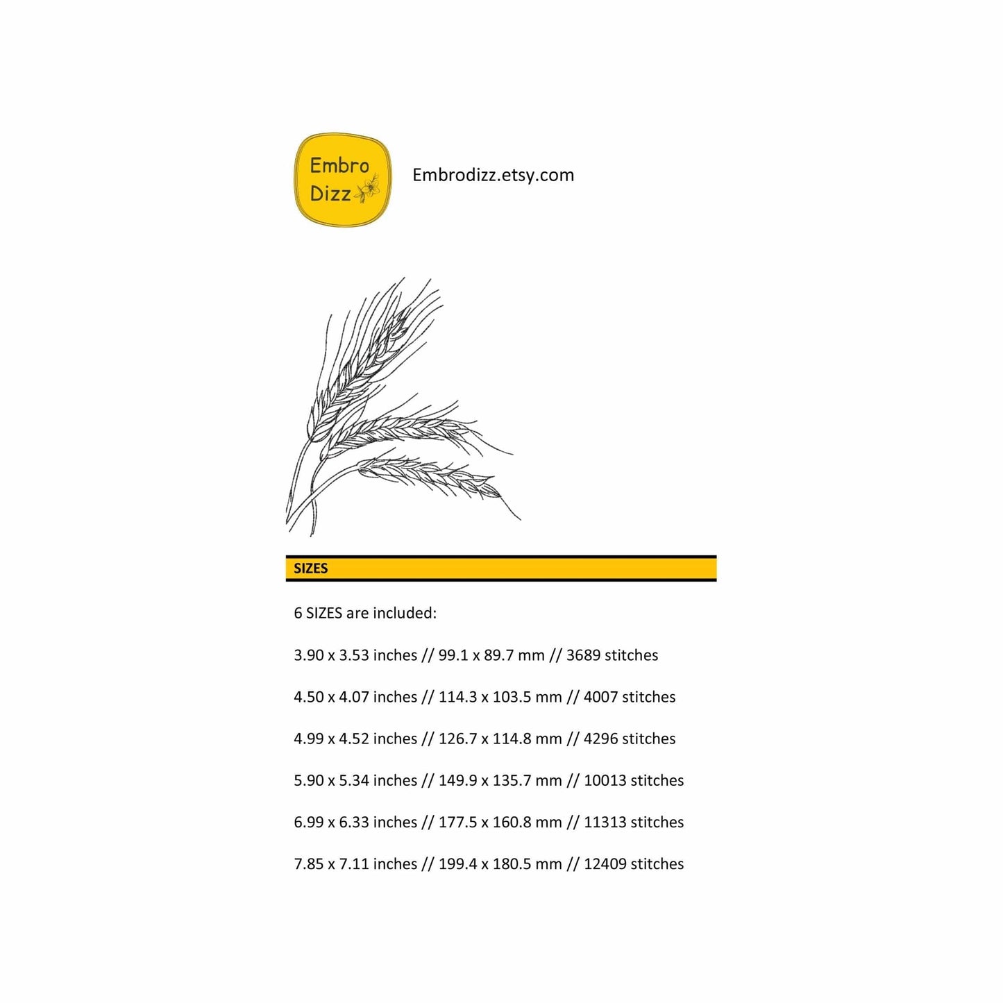 Wheat - Embroidery design