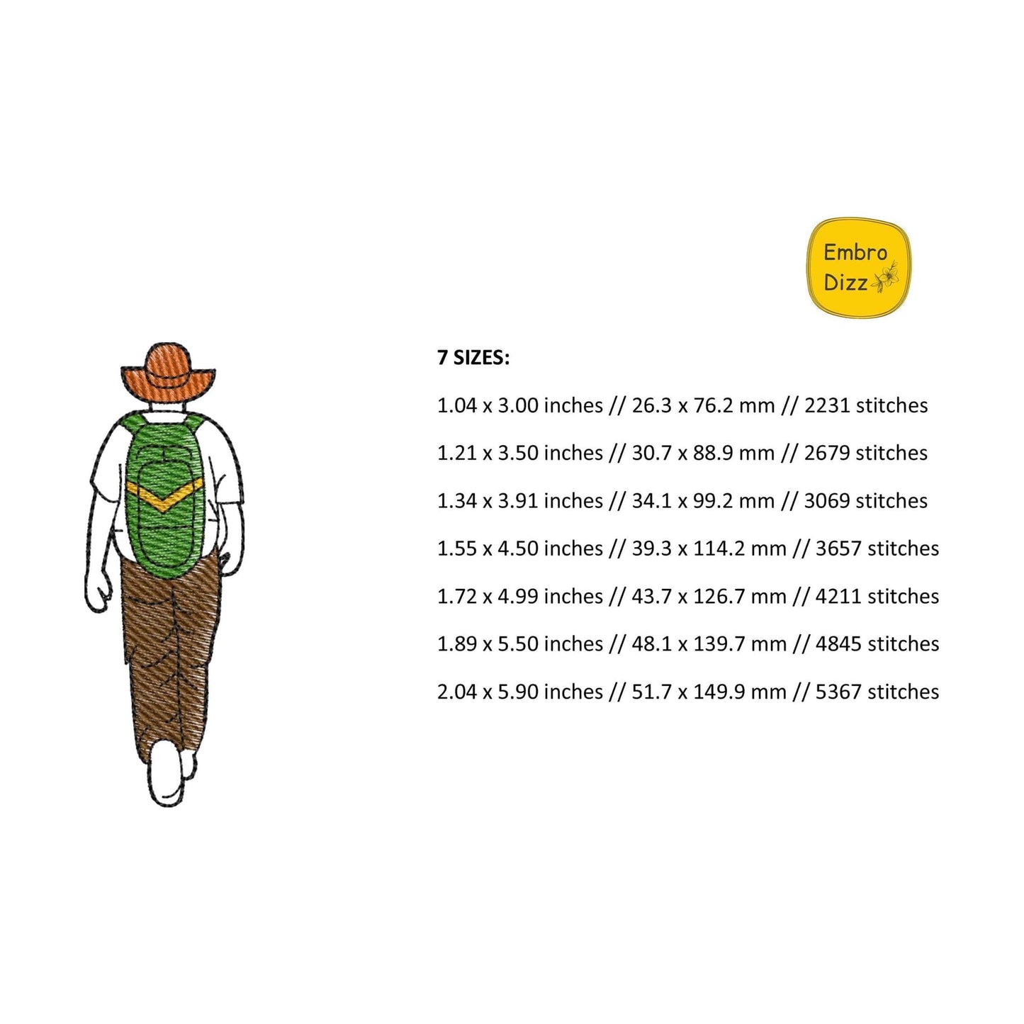 Hiker - Embroidery design