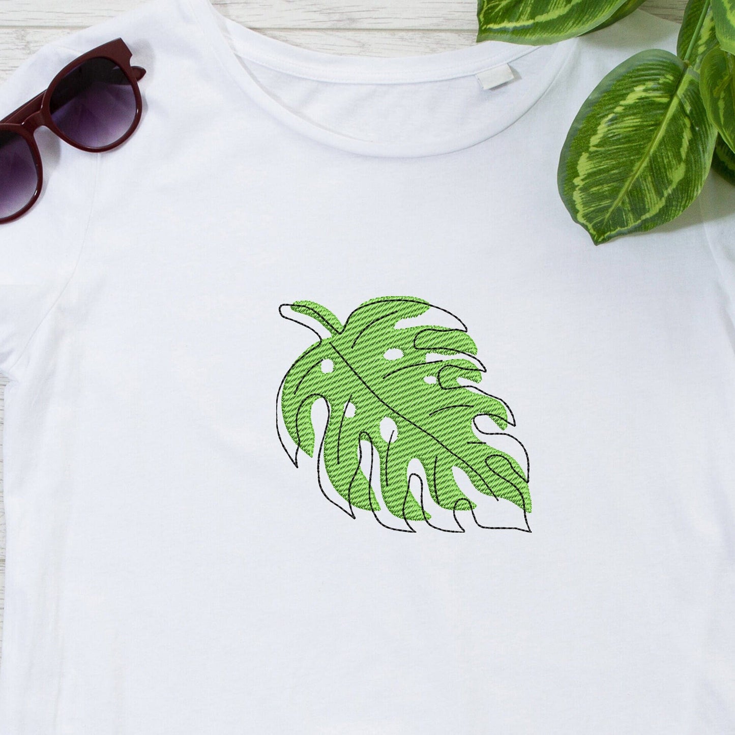 Tropical leaf - Embroidery design
