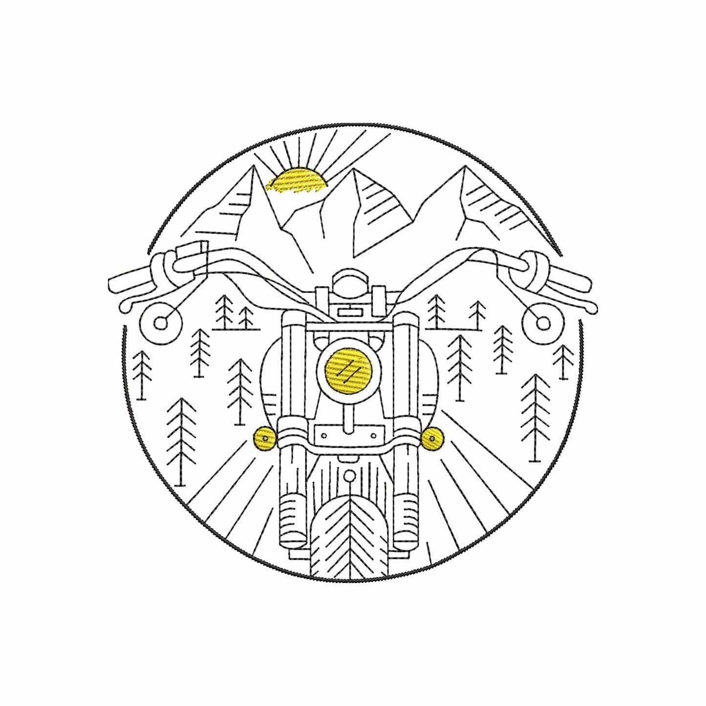 Motorcycle - Embroidery design