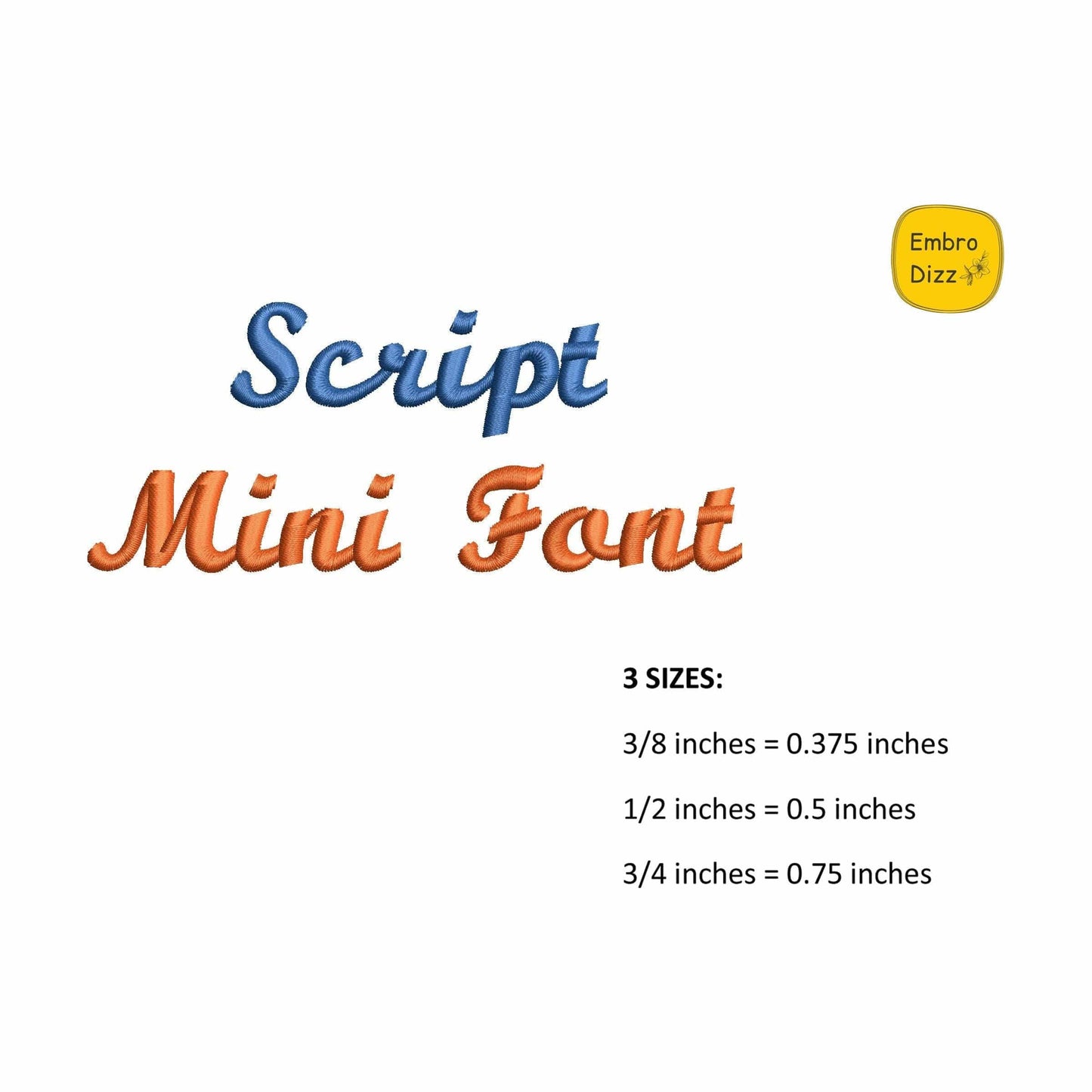 Script - Mini embroidery font
