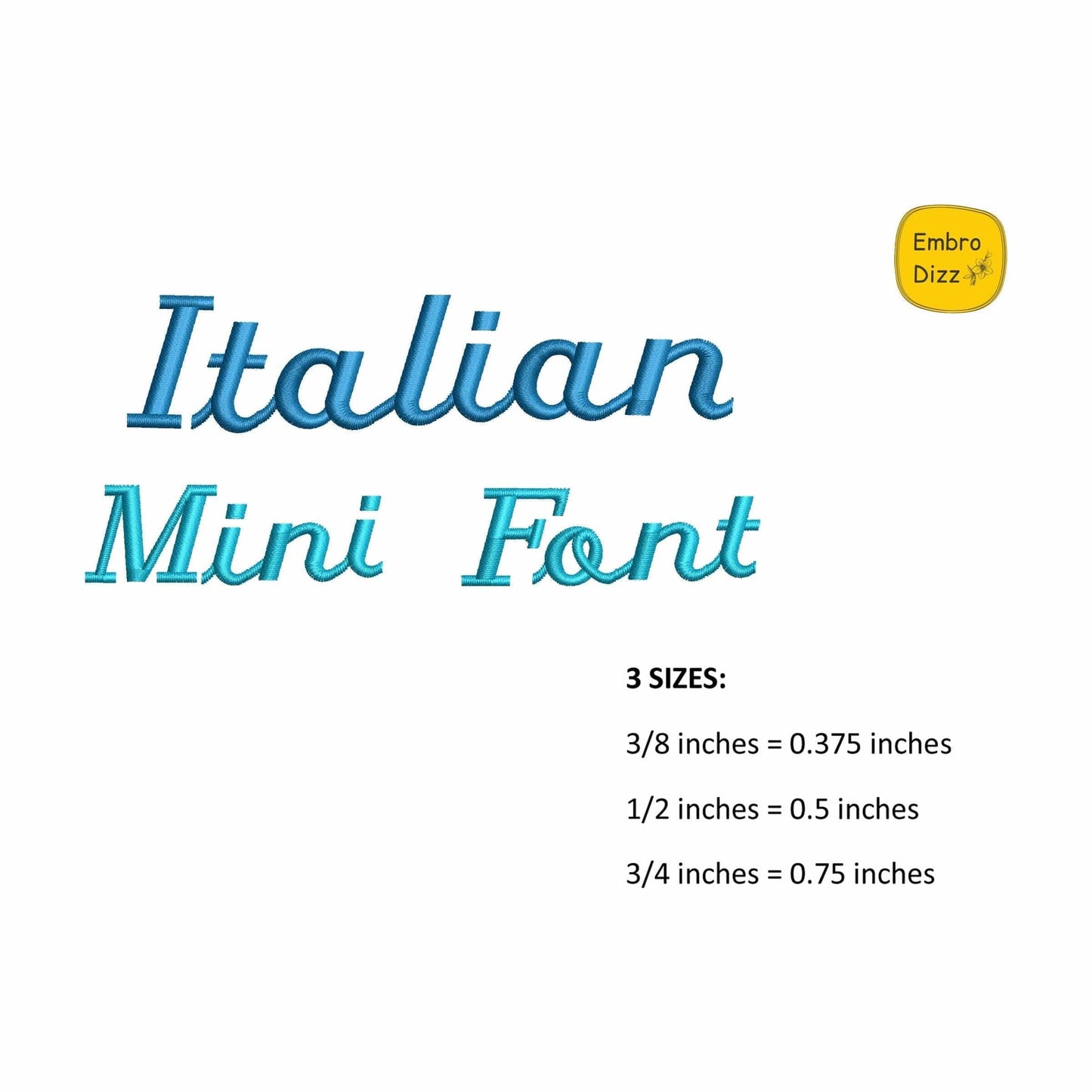 Italian - Mini embroidery font