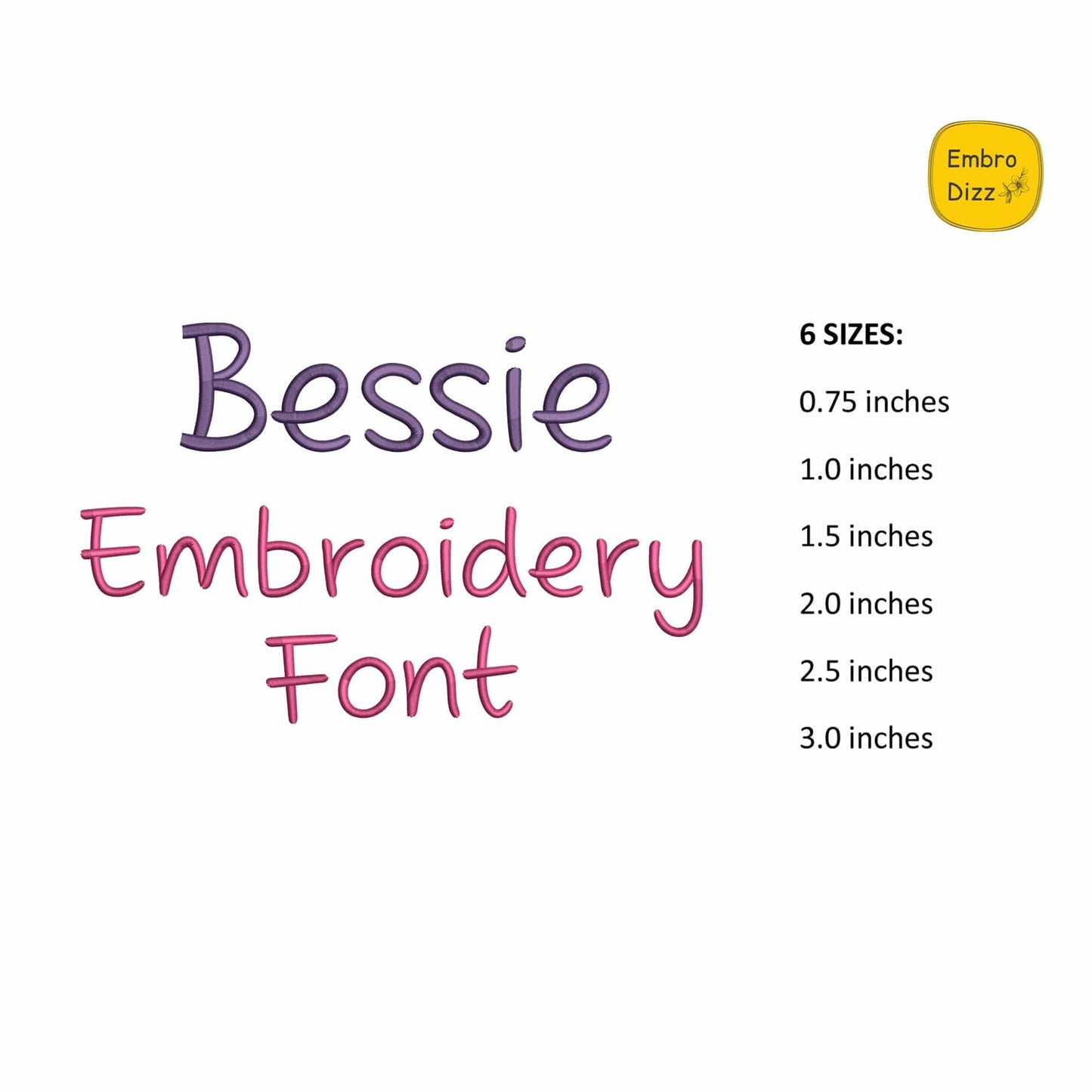 Bessie - Embroidery font