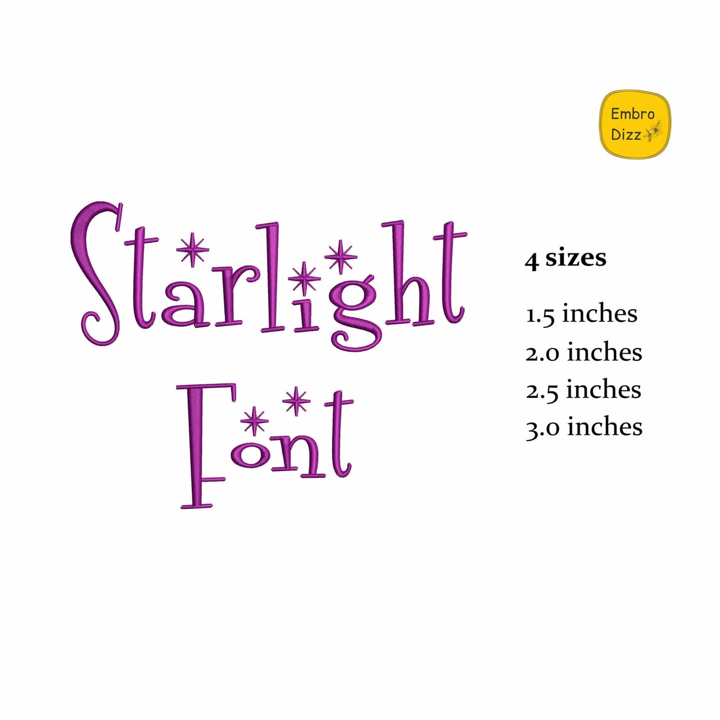 Starlight - Embroidery font