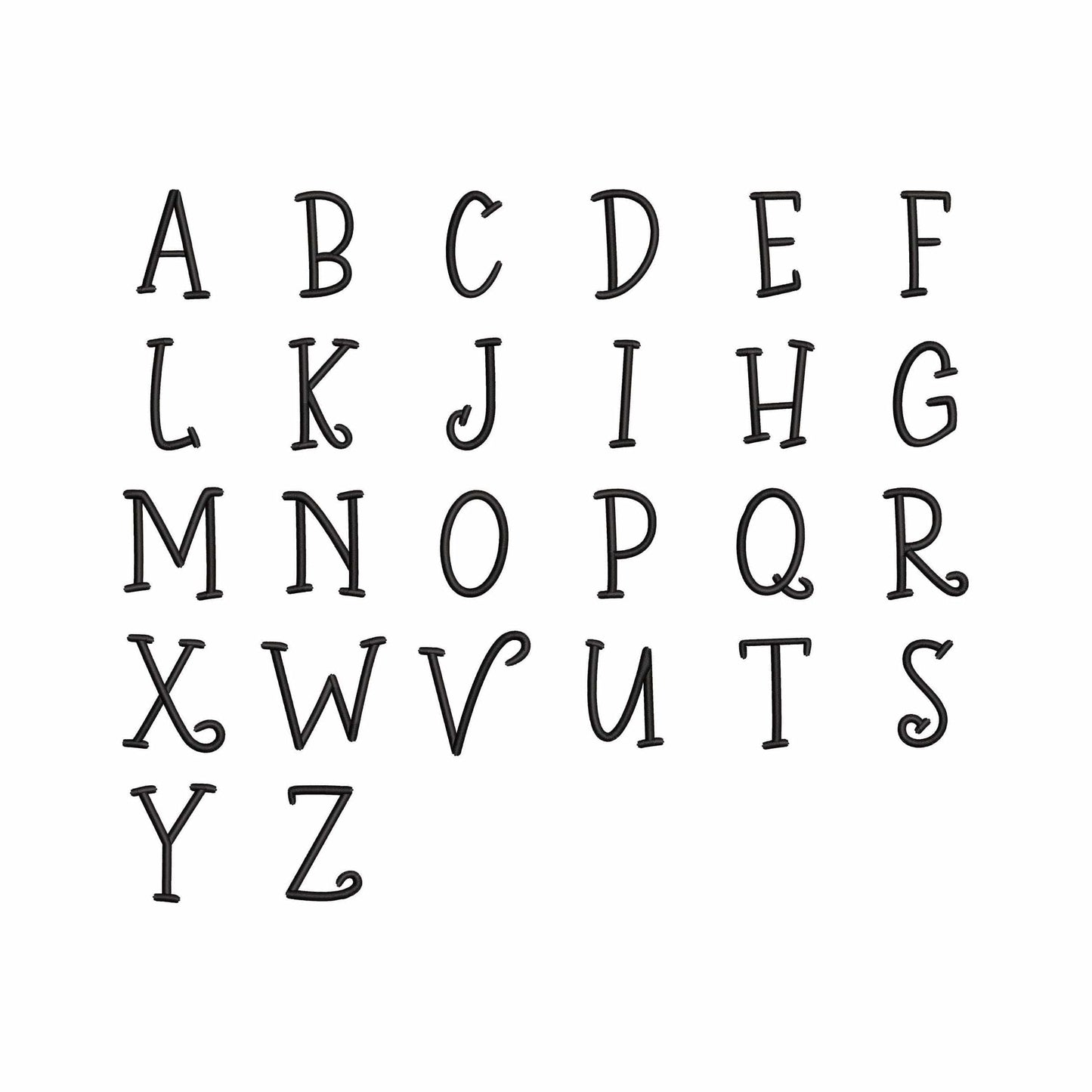 Jingle Bells - Serif embroidery font