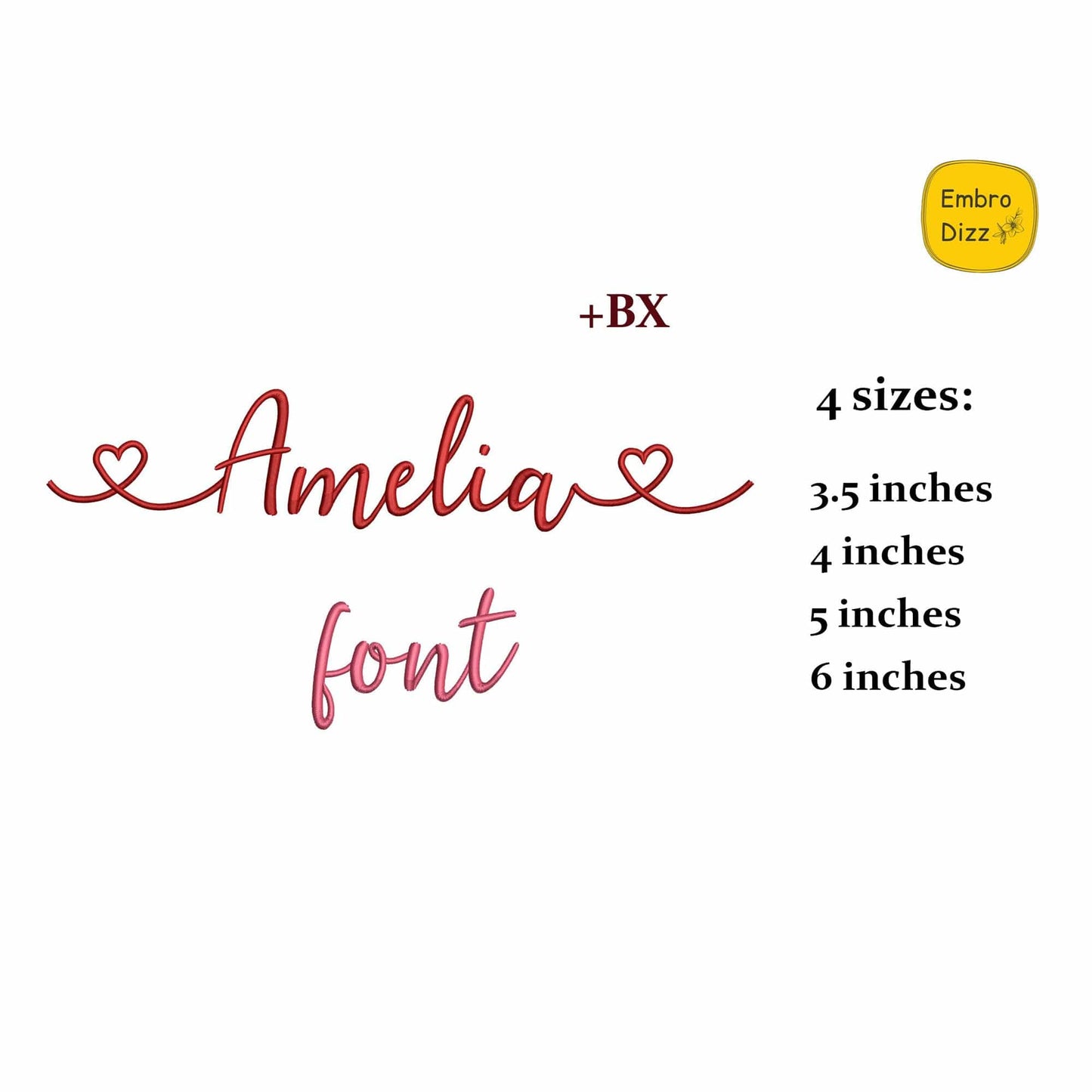 Amelia Large - Embroidery font