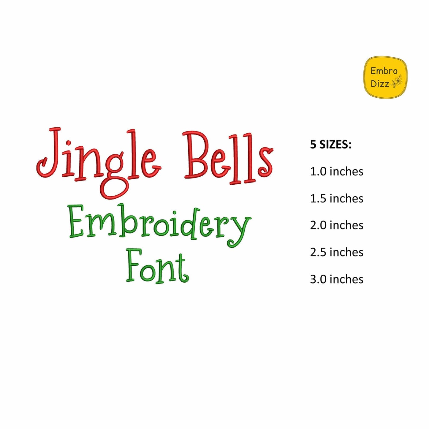 Jingle Bells - Serif embroidery font