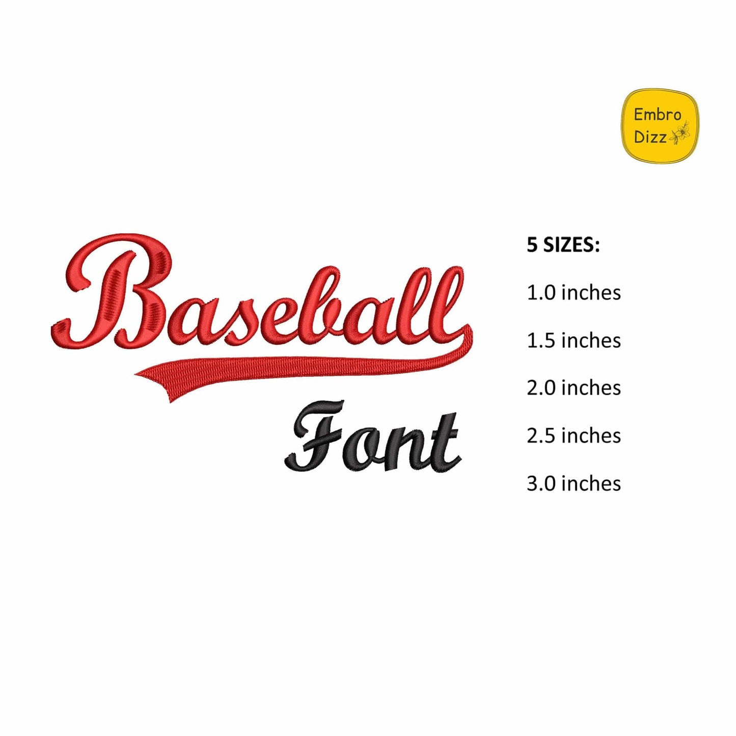 Baseball - Embroidery font
