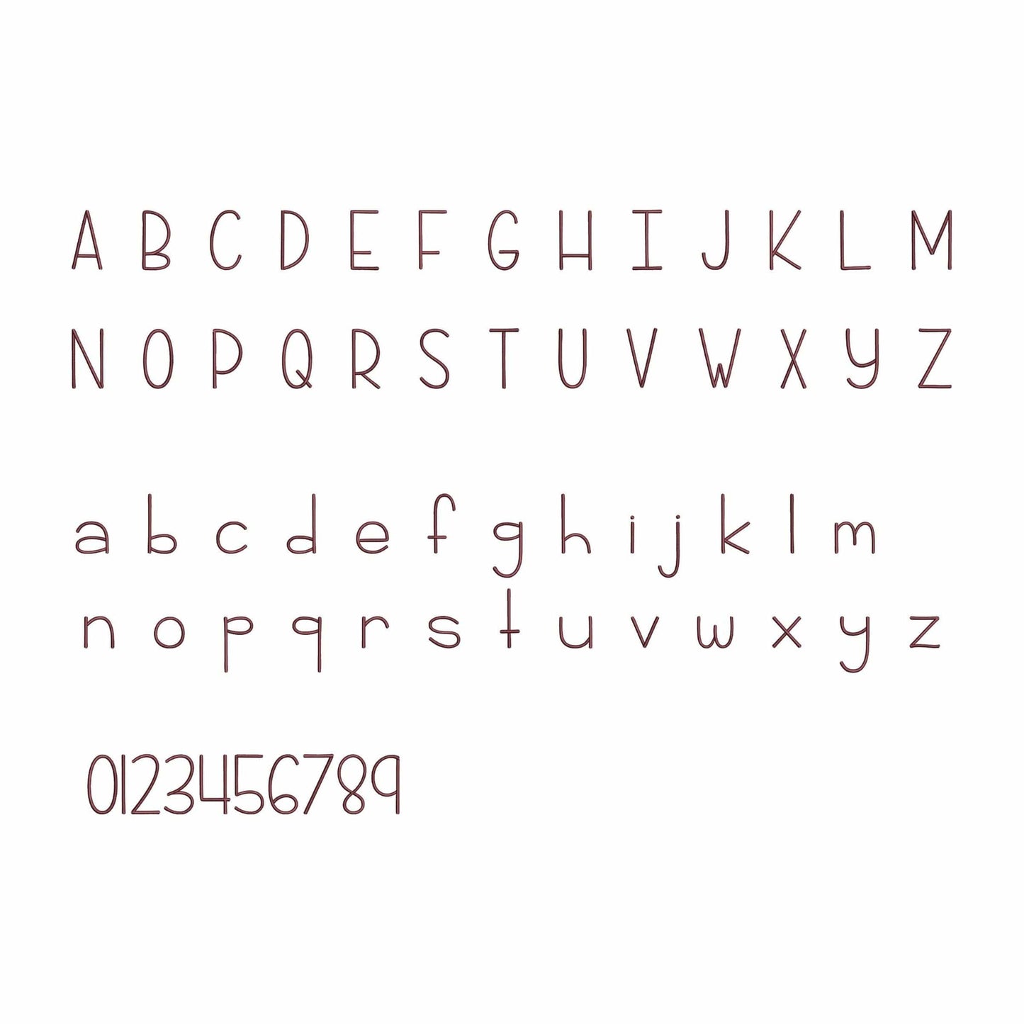 Farmhouse - Mini embroidery font