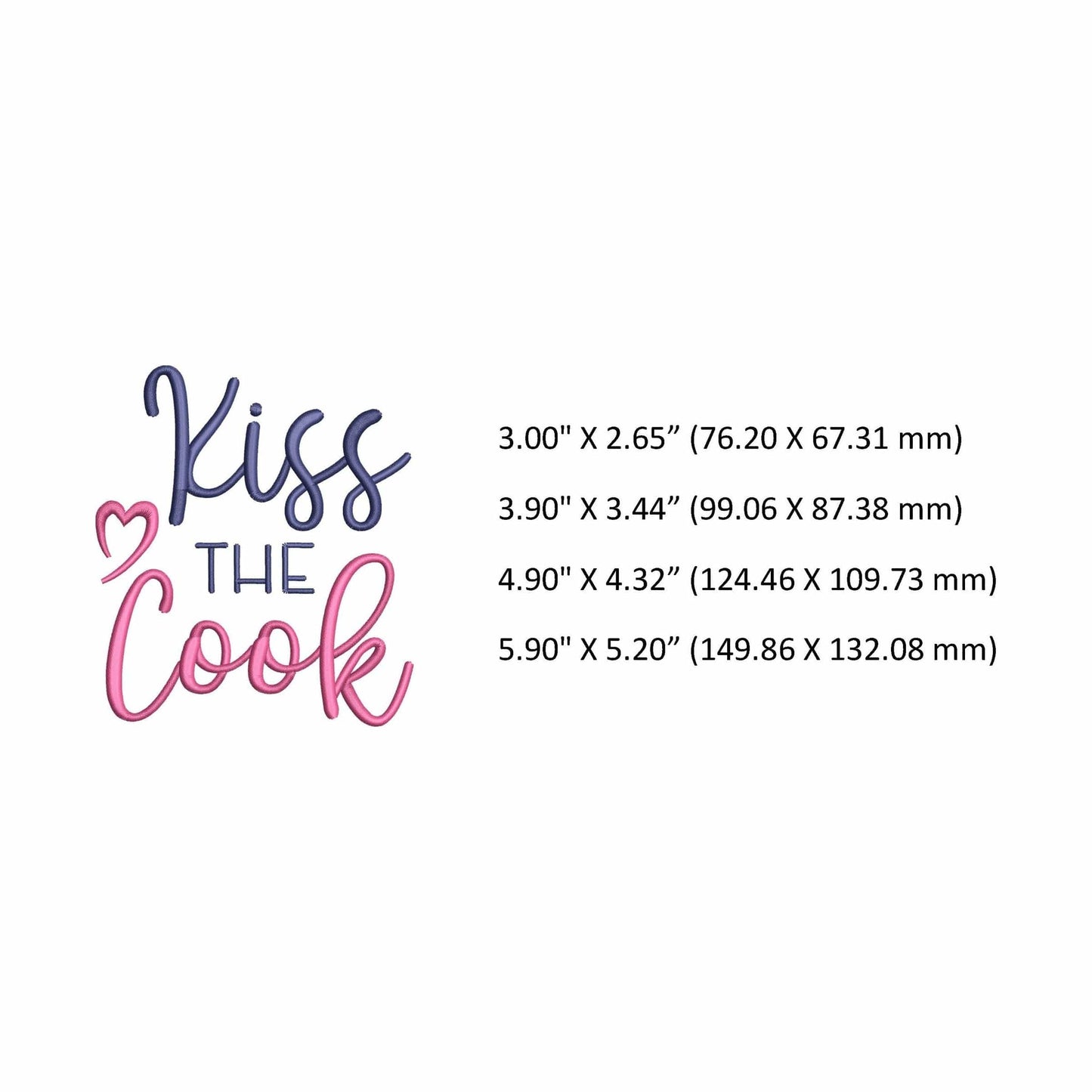 Kiss the cook - Embroidery design