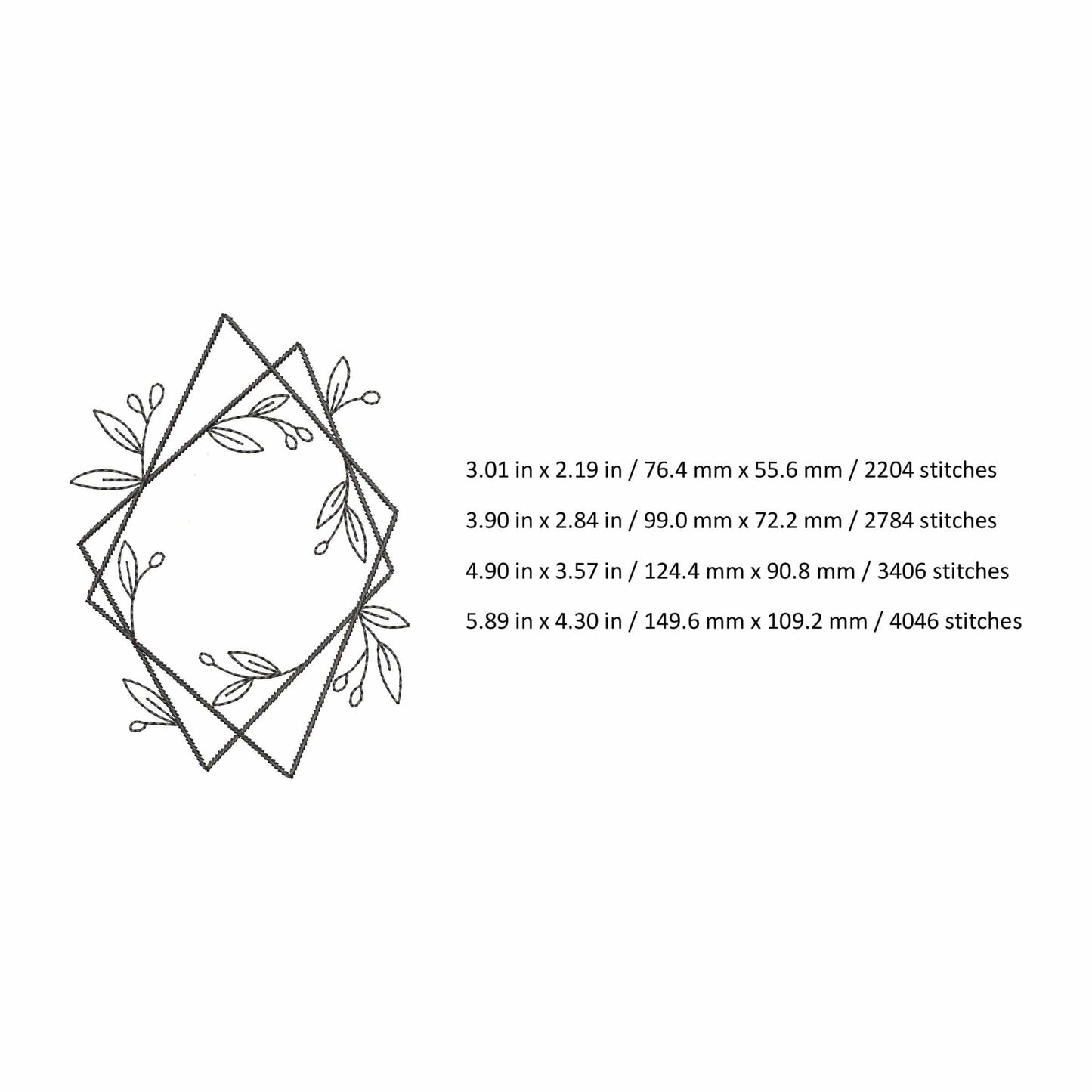 Floral frame - Embroidery design
