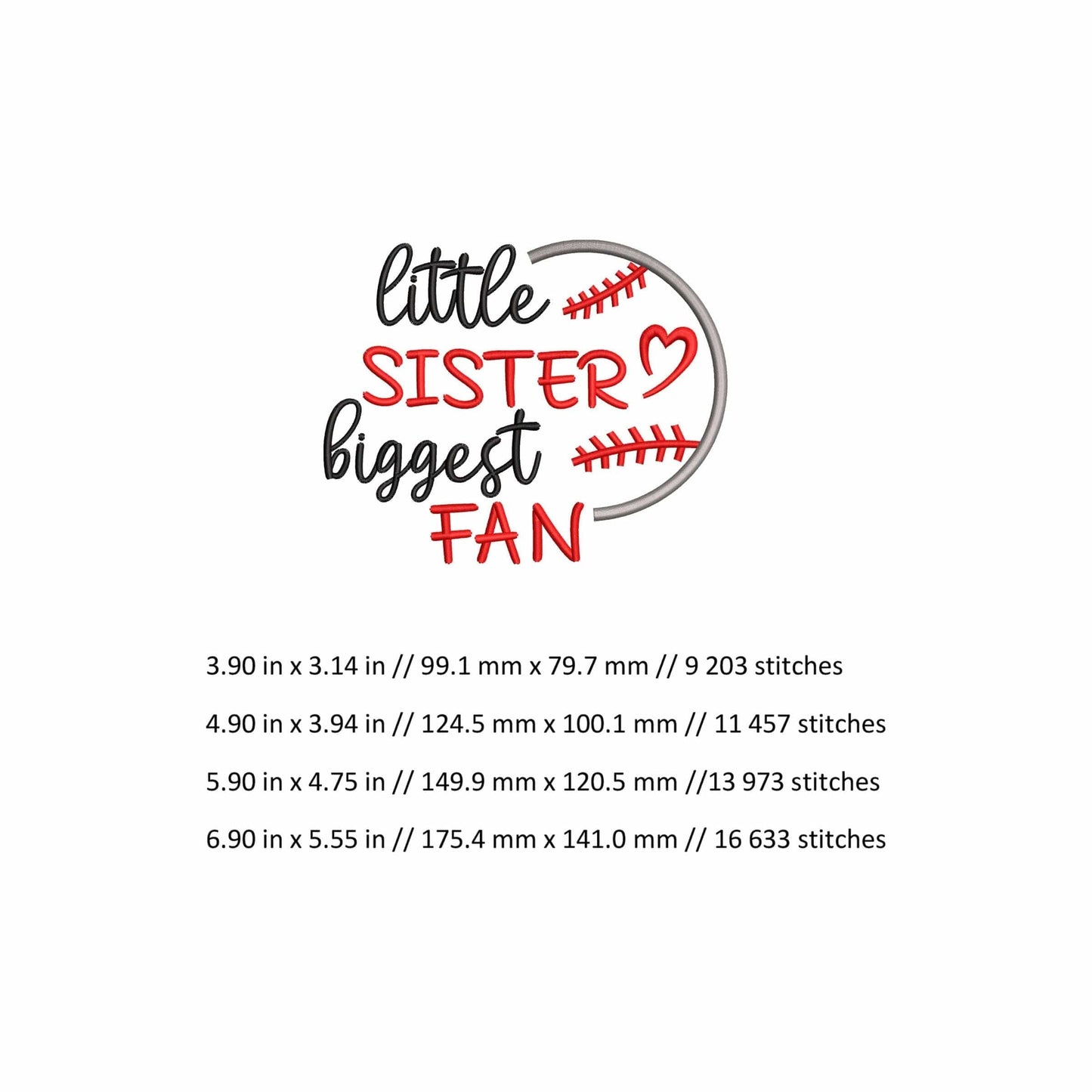 Baseball sister - Embroidery design