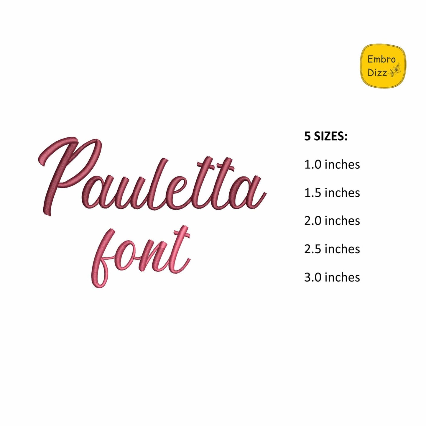 Pauletta - Embroidery font