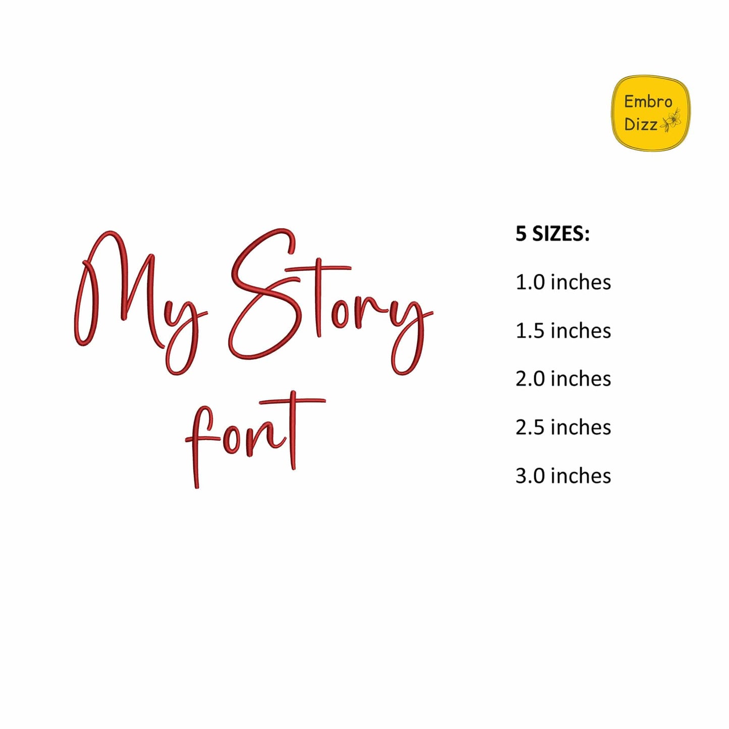 My story - Embroidery font