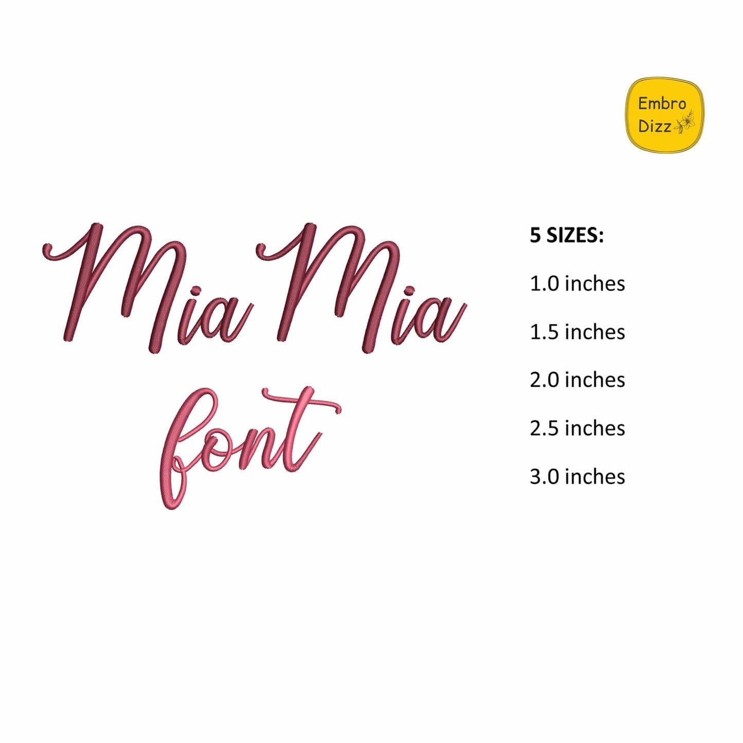 Mia Mia - Embroidery font